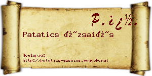 Patatics Ézsaiás névjegykártya